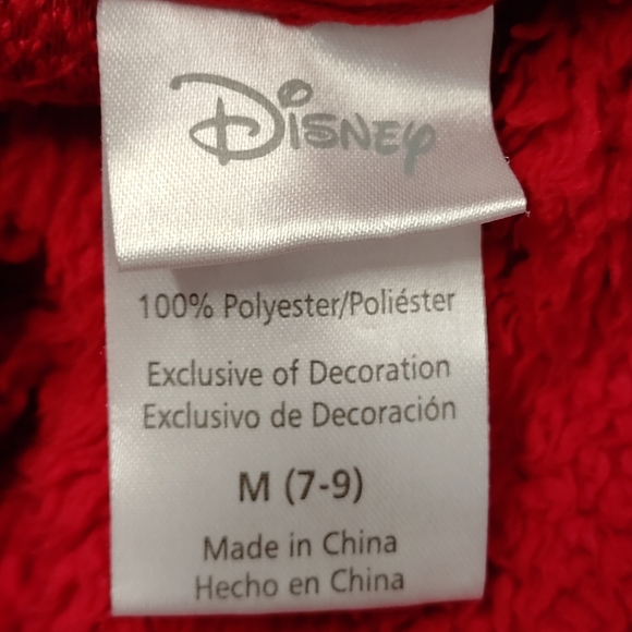 Disney Fleece Jacket Womens Size M  Embroidered Mickey Zip Up  Neck Red Fleece - Picture 5 of 5